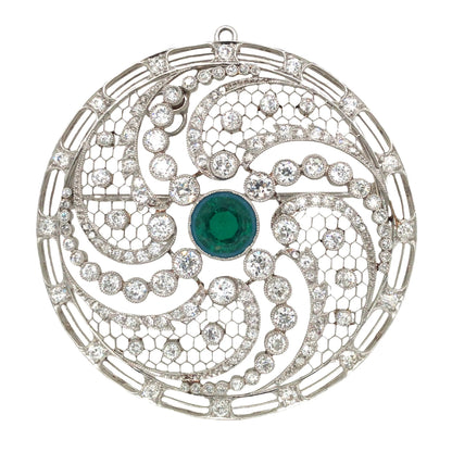 Platinum Diamond Brooch Lueur Jewelry