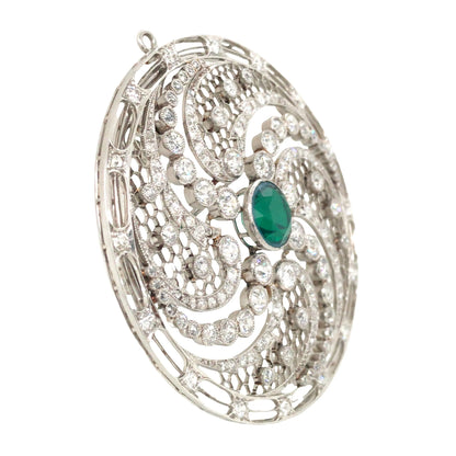 Platinum Diamond Brooch Lueur Jewelry