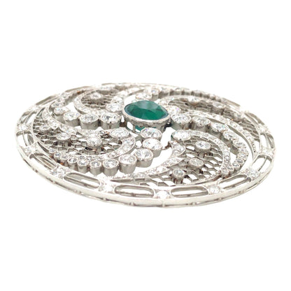 Platinum Diamond Brooch Lueur Jewelry