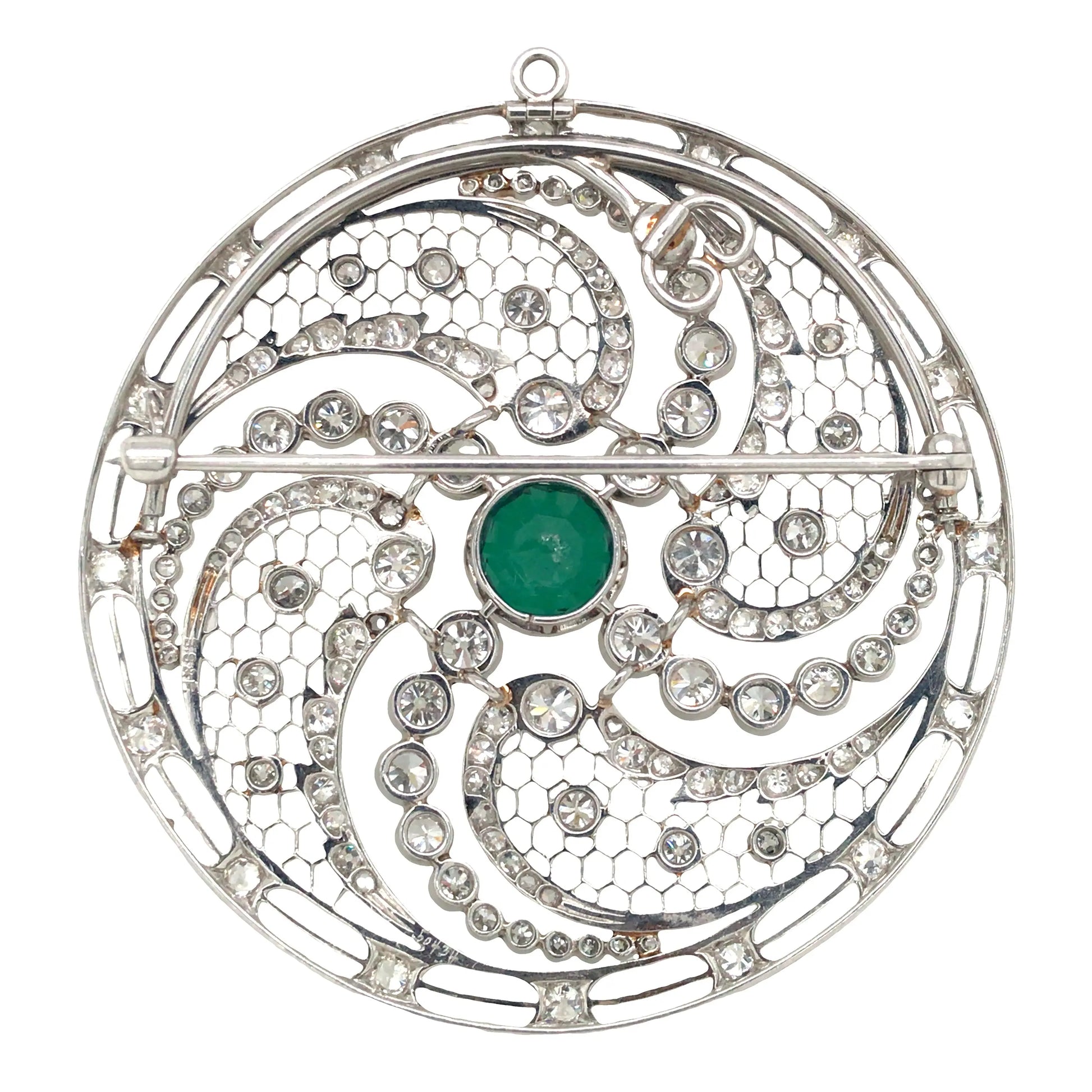 Platinum Diamond Brooch Lueur Jewelry