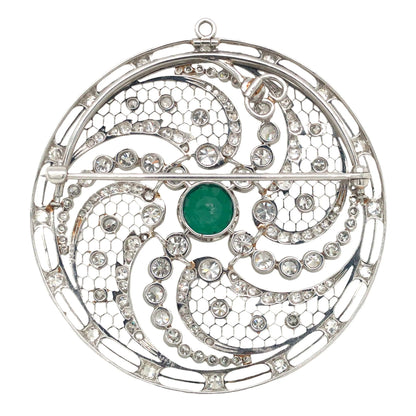 Platinum Diamond Brooch Lueur Jewelry