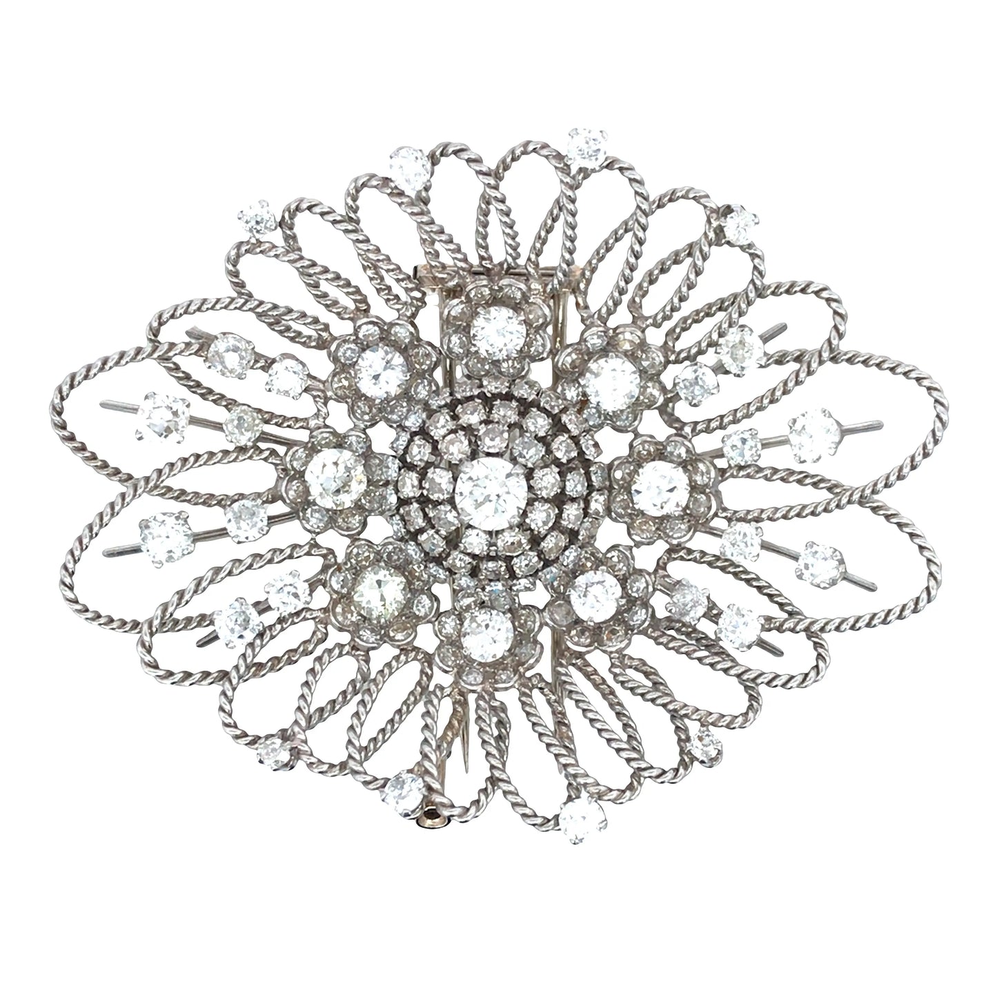 Mellerio, Platinum Diamond Brooch Mellerio