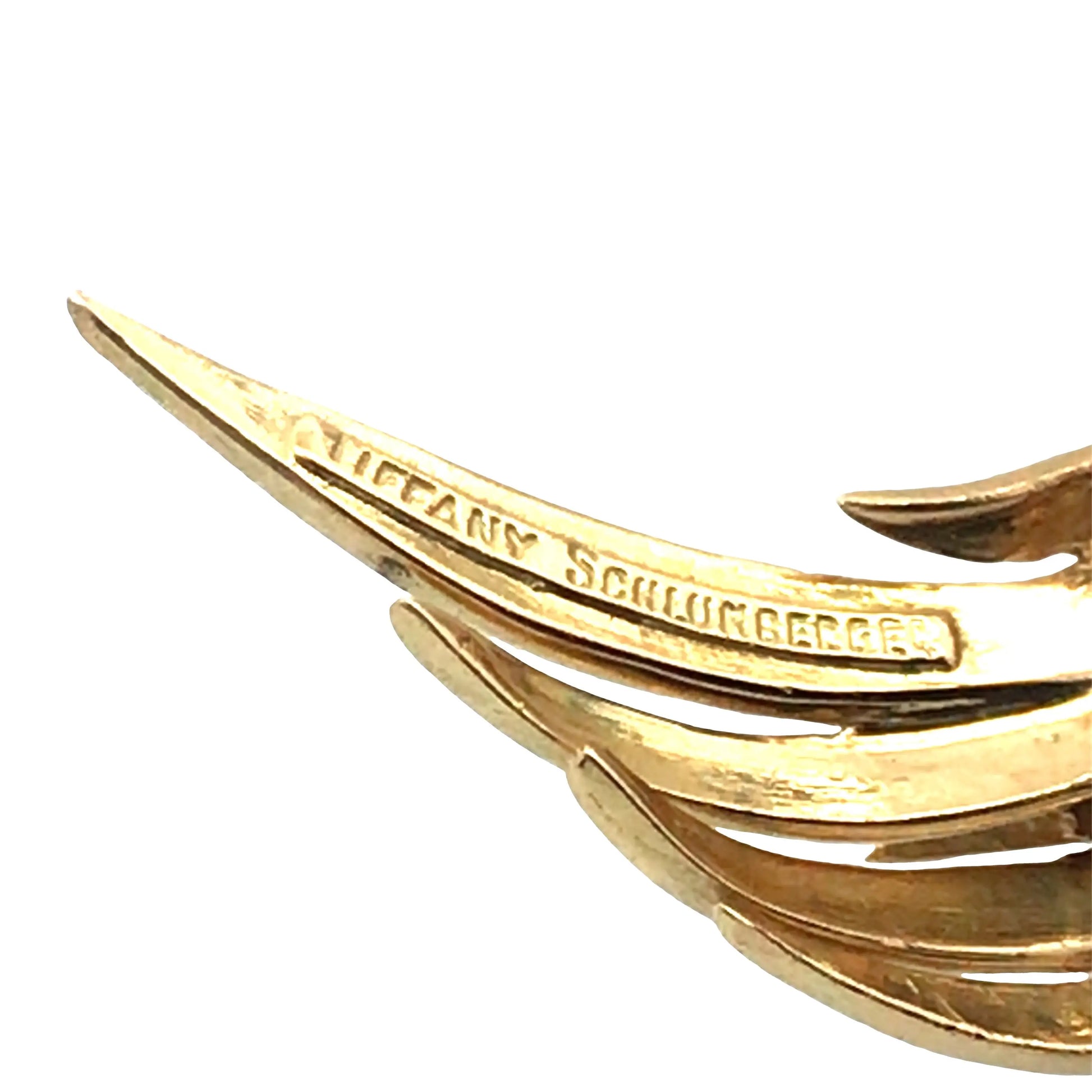 Tiffany Schlumberger, Platinum 18K Gold Diamond Flames Brooch Tiffany