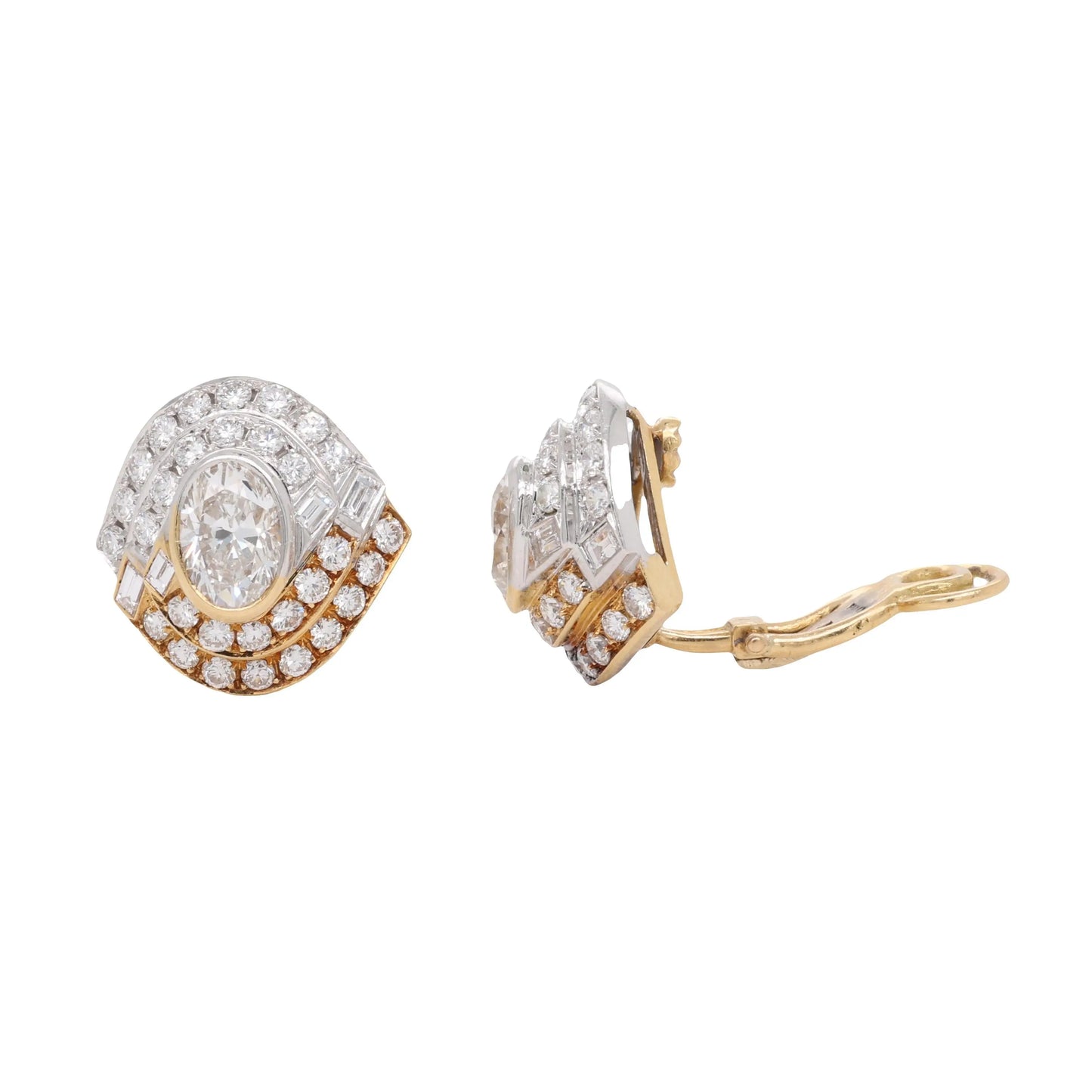 Bvlgari, 18K Gold Diamond Brooch and Earrings