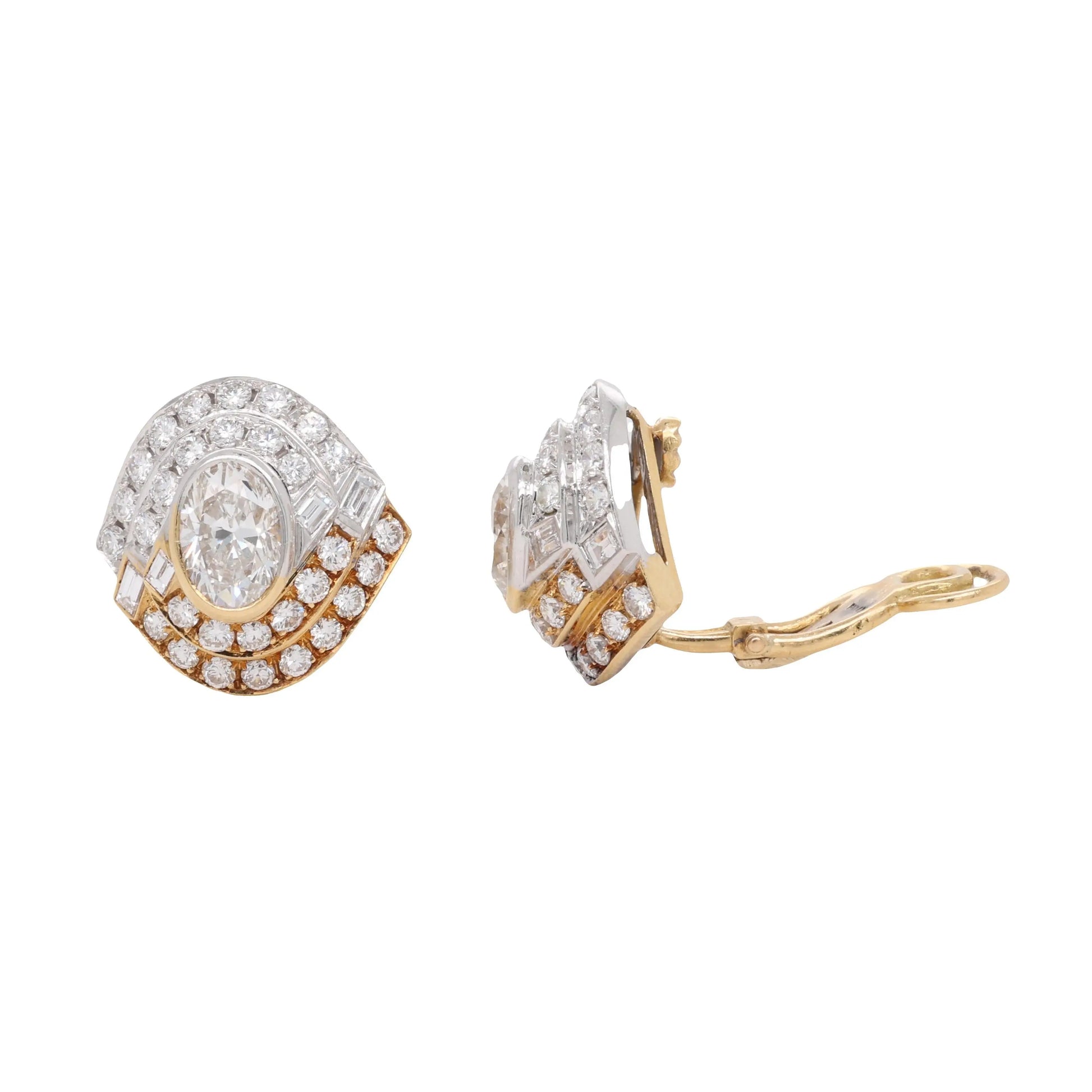 Bvlgari, 18K Gold Diamond Brooch and Earrings