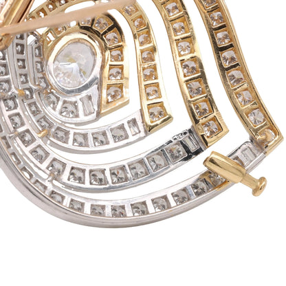 Bvlgari, 18K Gold Diamond Brooch and Earrings