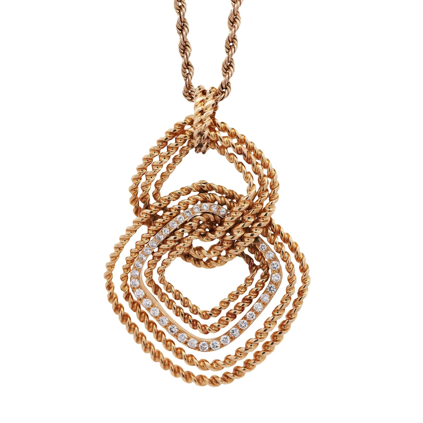 Van Cleef & Arpels, 18K Gold Diamond Pendant Necklace VCA