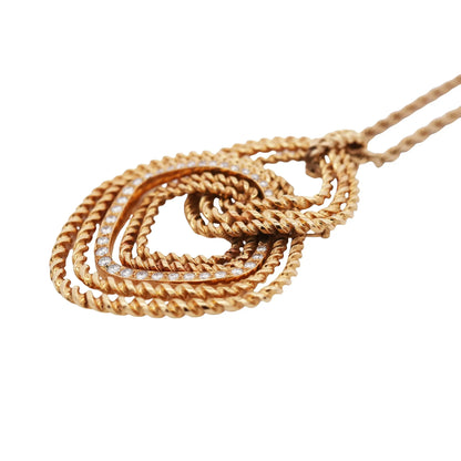 Van Cleef & Arpels, 18K Gold Diamond Pendant Necklace VCA