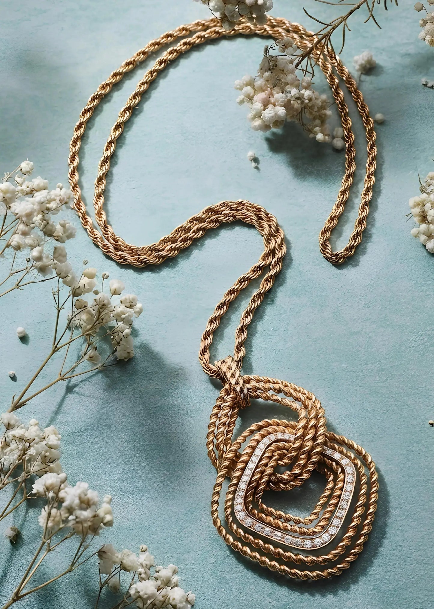 Van Cleef & Arpels, 18K Gold Diamond Pendant Necklace VCA