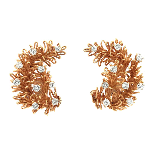 Cartier, 18K Gold Diamond Earrings Cartier