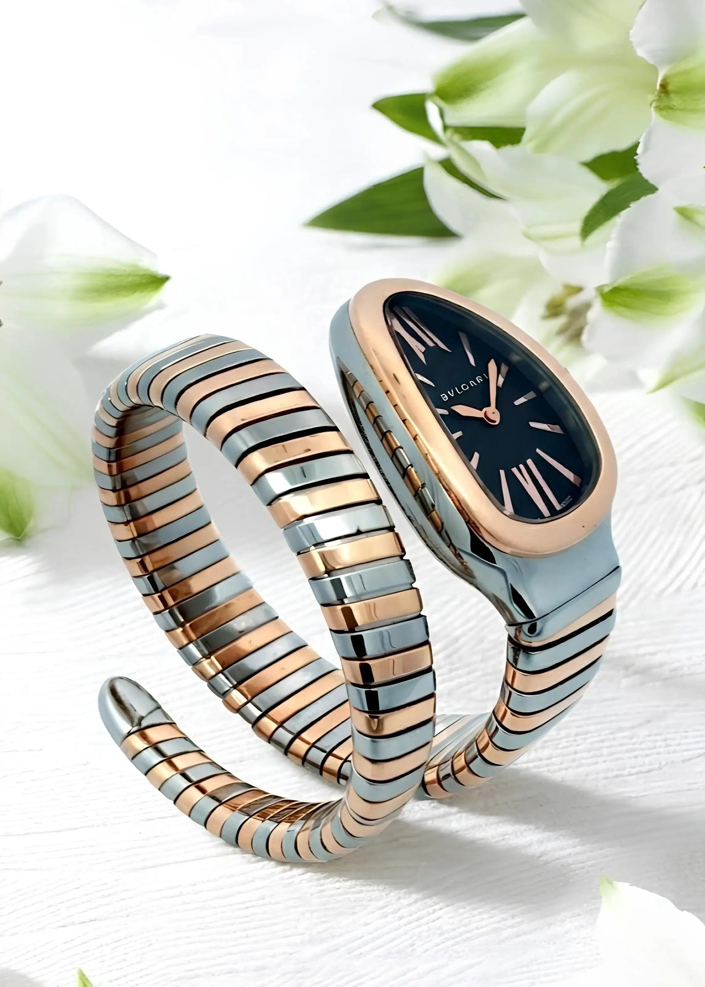 Bvlgari, 18K Gold Stainless Steel 'Serpenti Tubogas' Watch Bvlgari