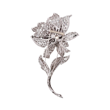 Harry Winston, Platinum Ruby Diamond Flower Brooch, GIA, Evaluation