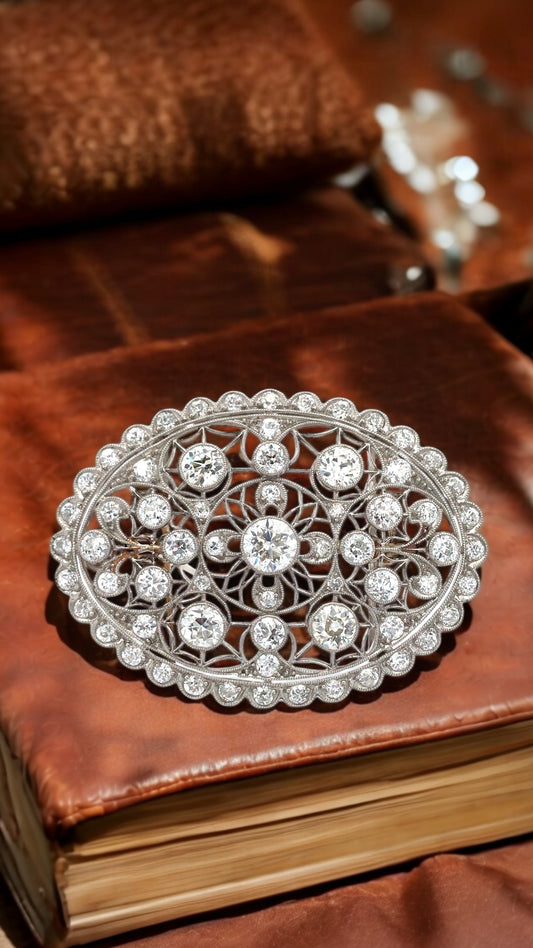 Edwardian Platinum Diamond Brooch