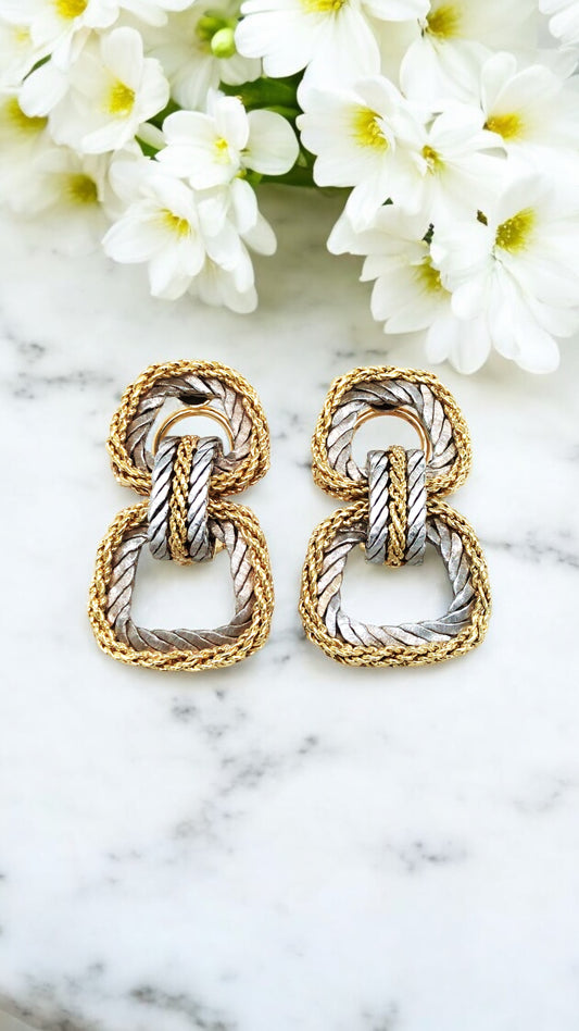 Buccellati, 18K Bi-color Gold Diamond Earrings