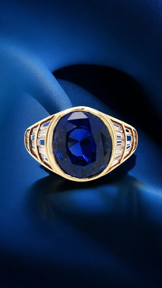 Van Cleef & Arpels, 18K Gold 7.008ct Burma no-heat Sapphire Diamond Ring, SSEF, Gubelin