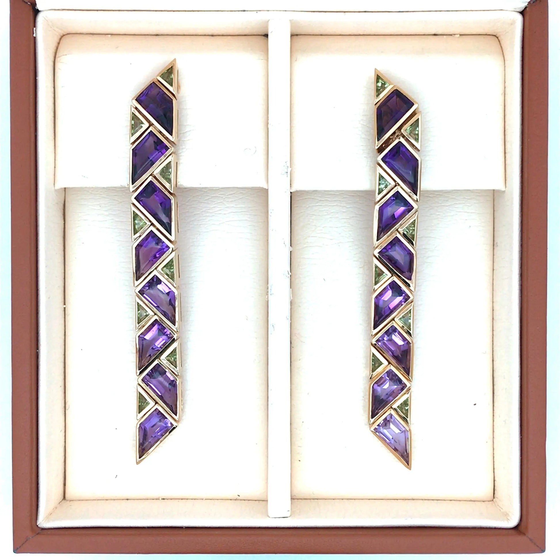 Marina B, 18K Gold Amethyst Peridot Earrings Marina B