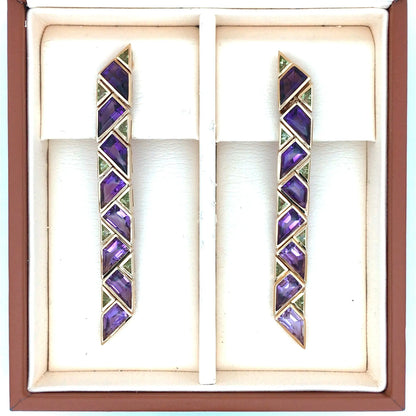 Marina B, 18K Gold Amethyst Peridot Earrings Marina B
