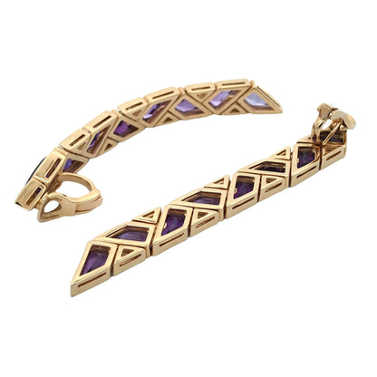 Marina B, 18K Gold Amethyst Peridot Earrings Marina B