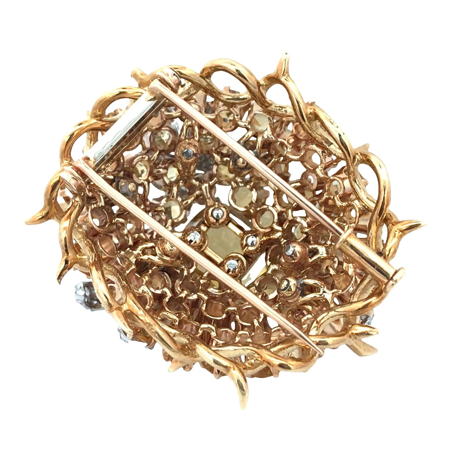 Tiffany Schlumberger, 18K Gold Yellow Sapphire Diamond Brooch Tiffany