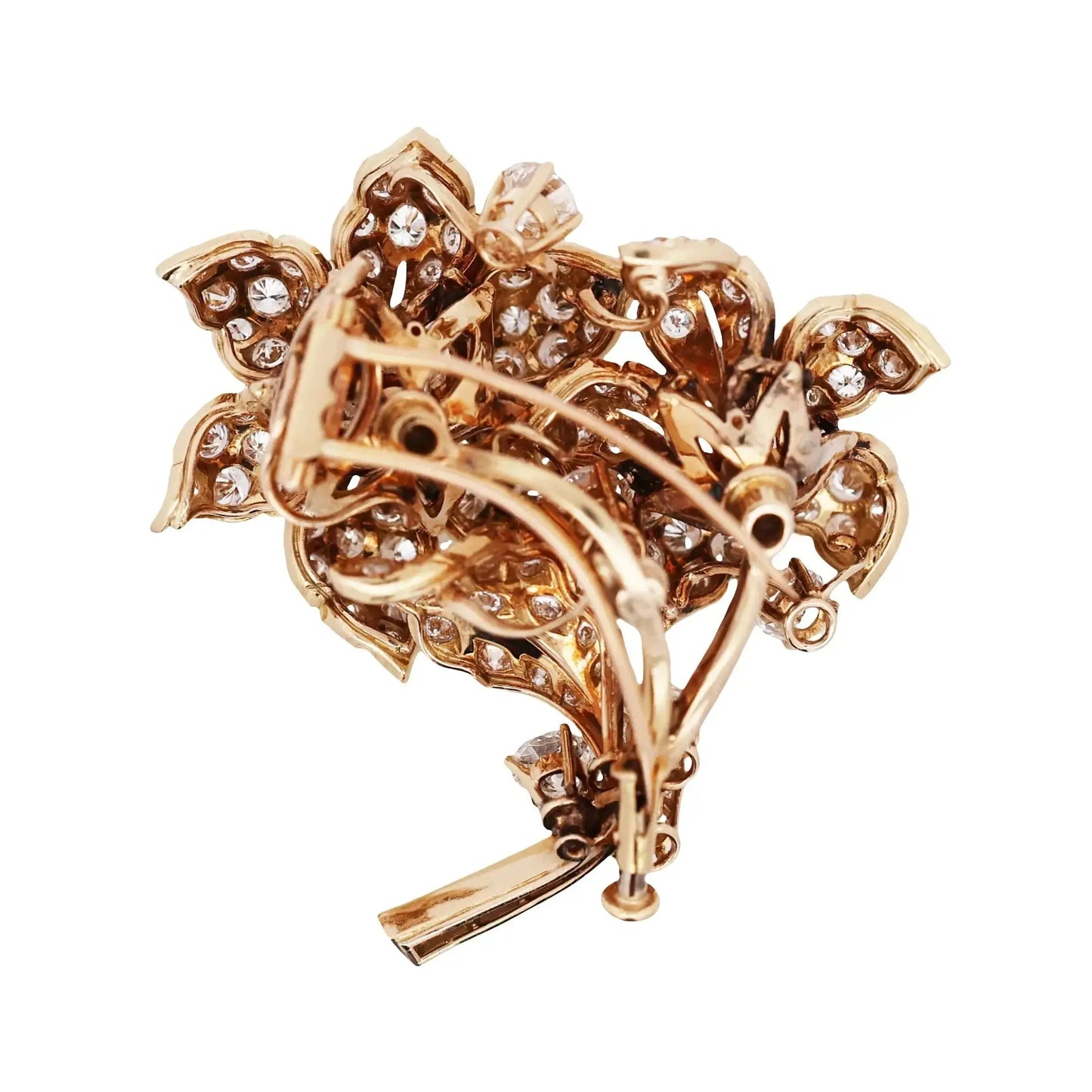 Bvlgari, 18K Gold Diamond Flower Brooch Bvlgari