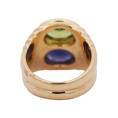 Bvlgari, 18K Gold Peridot Iolite "Doppio" Ring Bvlgari