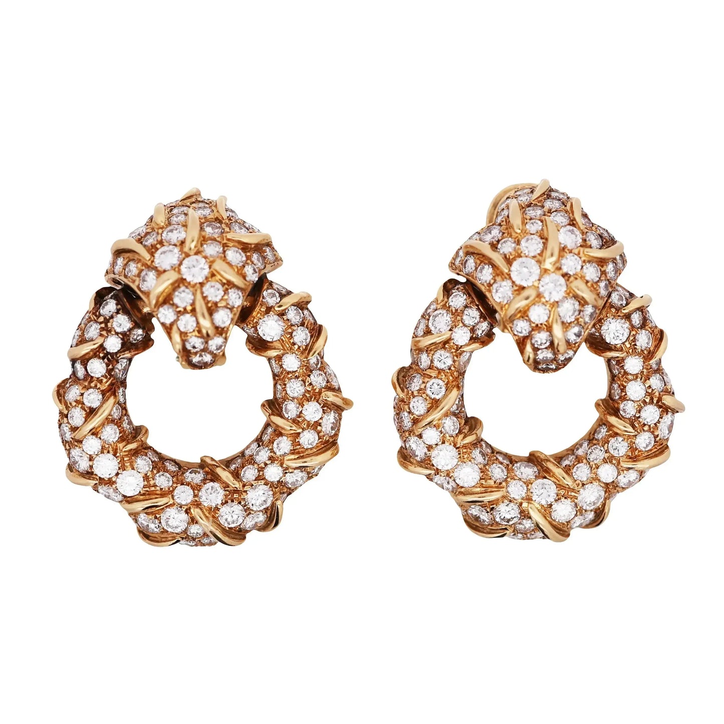 18K Gold Diamond Hoop Earrings Lueur Jewelry