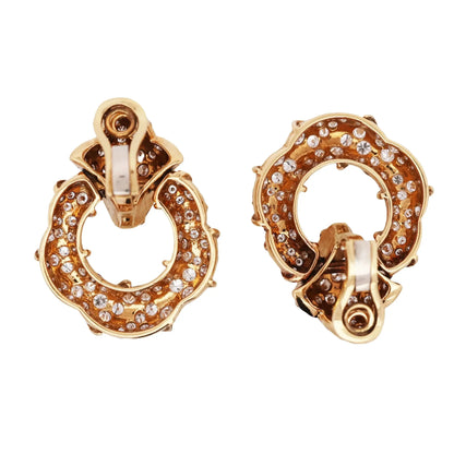 18K Gold Diamond Hoop Earrings Lueur Jewelry