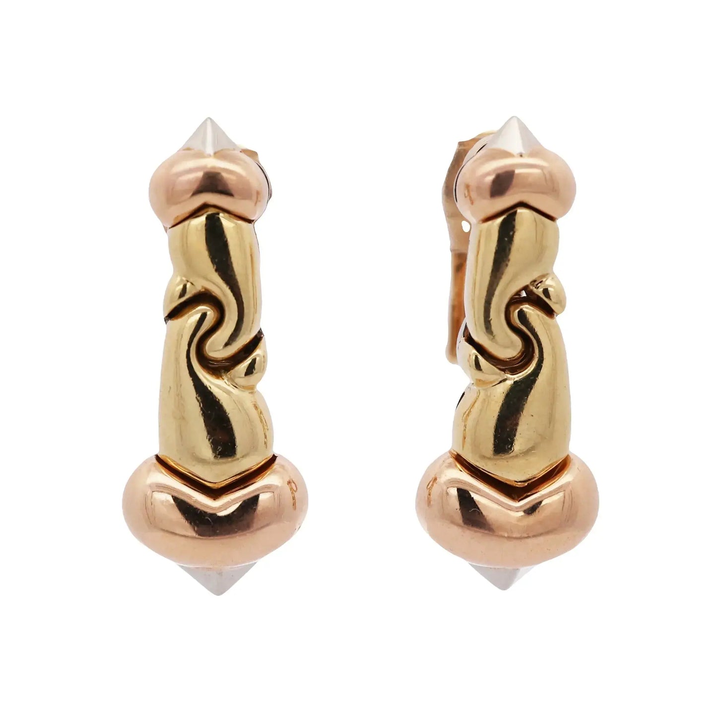Bvlgari, 18K Tri-color Gold Earrings Bvlgari