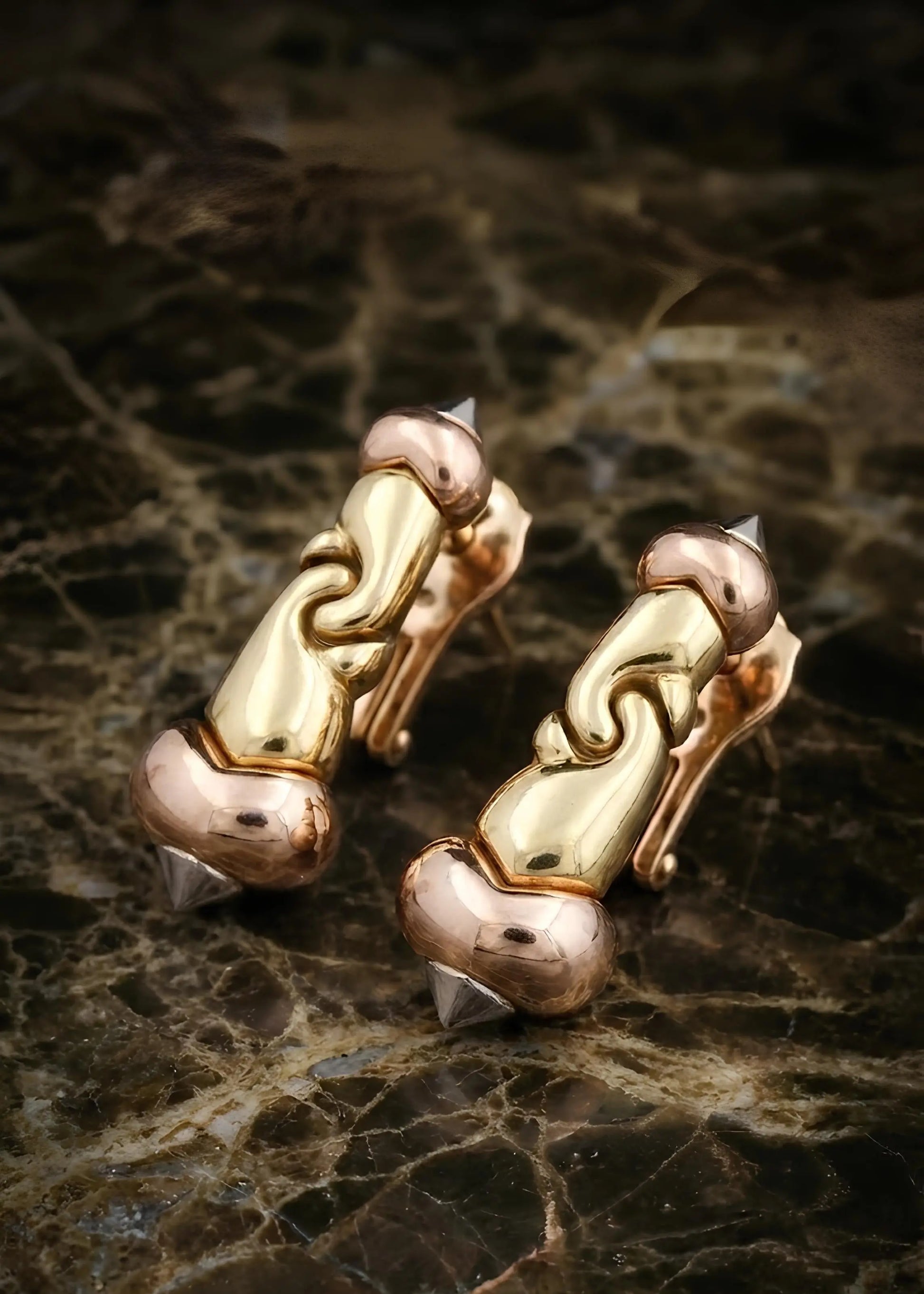 Bvlgari, 18K Tri-color Gold Earrings Bvlgari