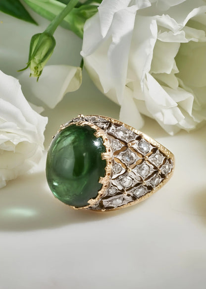 Buccellati, 18K Gold Gemstone Diamond Ring Buccellati