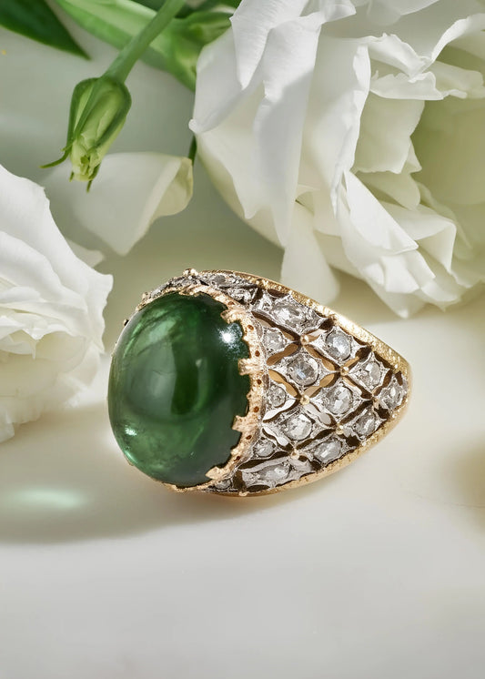 Buccellati, 18K Gold Gemstone Diamond Ring Buccellati