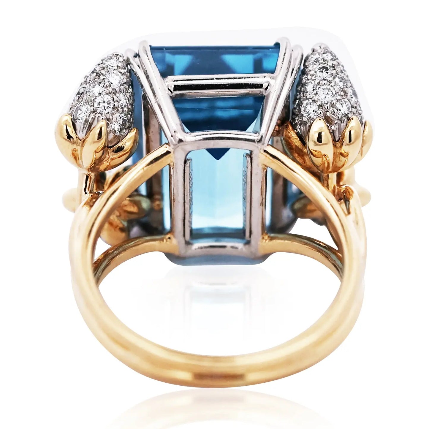 Tiffany Schlumberger, 18K Gold Aquamarine Diamond Ring Tiffany