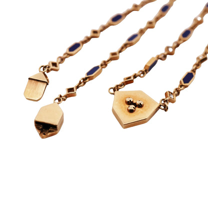 18K Gold Lapis Lazuli Diamond Necklace Lueur Jewelry