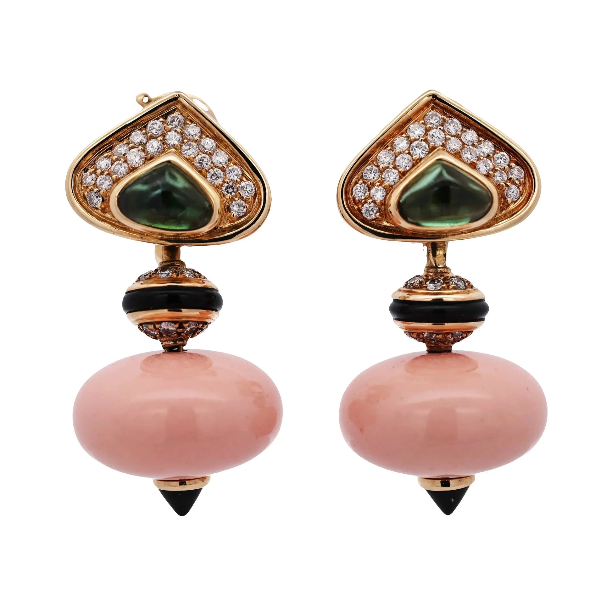Marina B, 18K Gold Gem-set Interchangeable Earrings Marina B