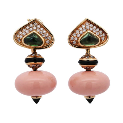 Marina B, 18K Gold Gem-set Interchangeable Earrings Marina B