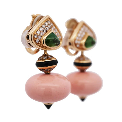 Marina B, 18K Gold Gem-set Interchangeable Earrings Marina B