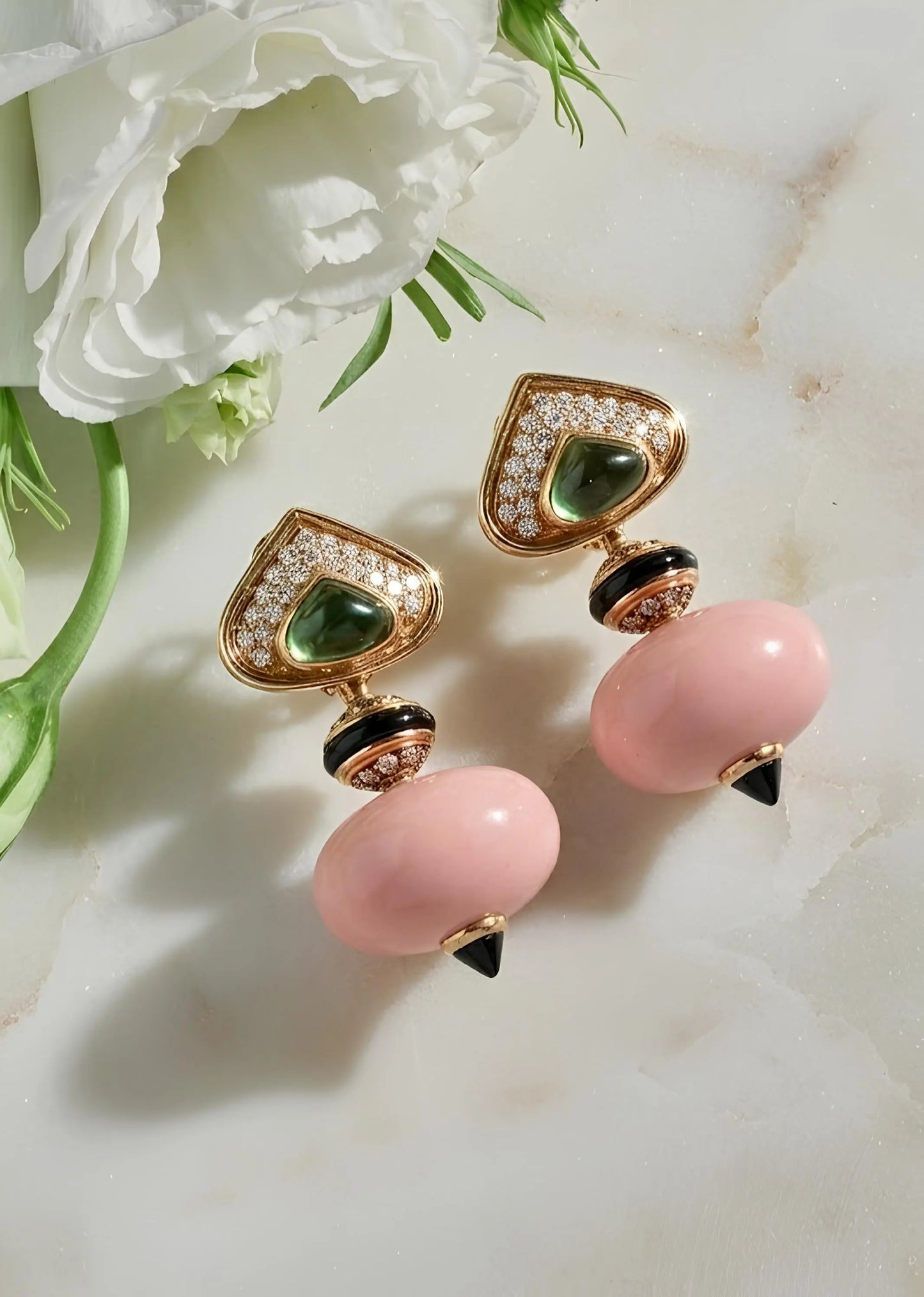Marina B, 18K Gold Gem-set Interchangeable Earrings Marina B