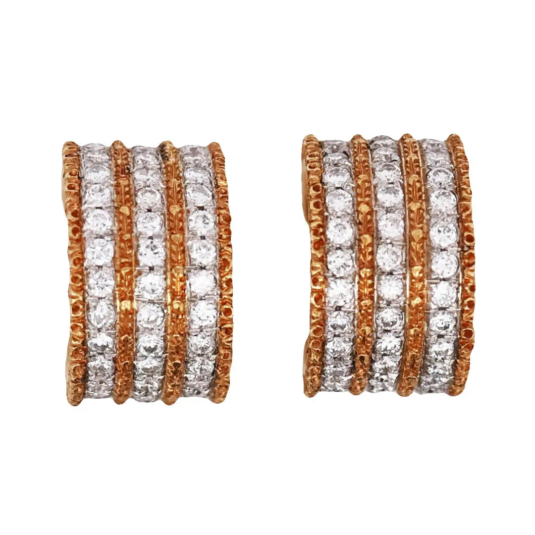 Buccellati, 18K Gold Diamond Earrings Buccellati