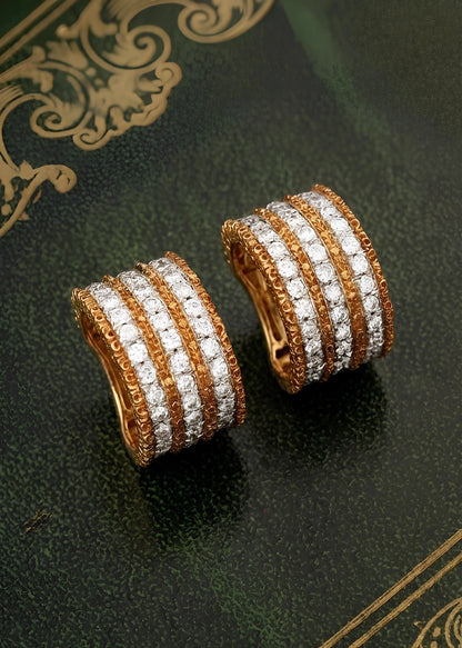 Buccellati, 18K Gold Diamond Earrings Buccellati