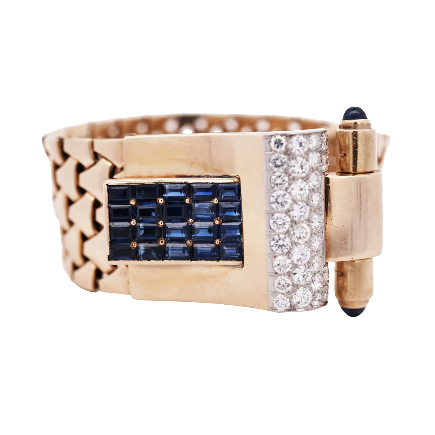 Osterg, 18K Gold Sapphire Diamond Bracelet Osterg