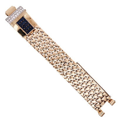 Osterg, 18K Gold Sapphire Diamond Bracelet Osterg
