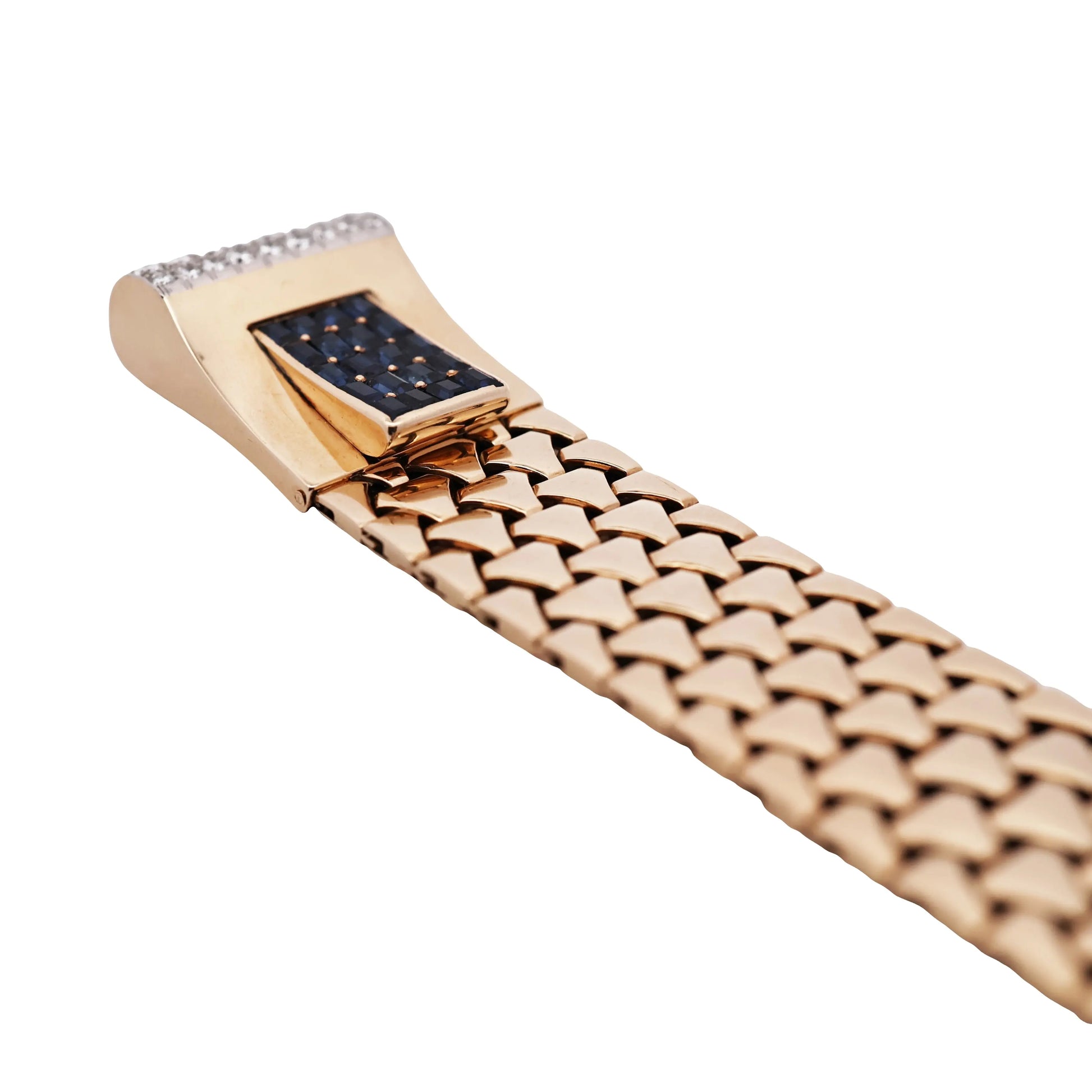 Osterg, 18K Gold Sapphire Diamond Bracelet Osterg