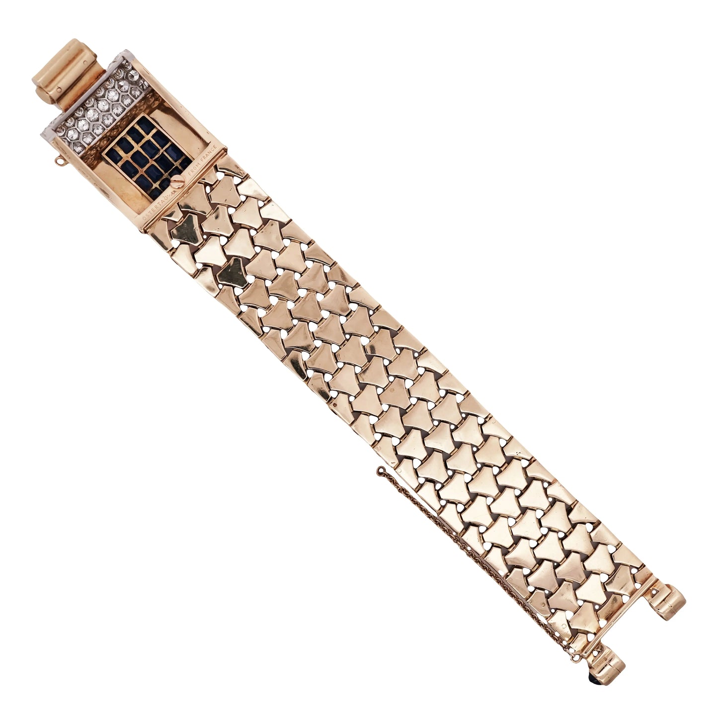 Osterg, 18K Gold Sapphire Diamond Bracelet Osterg