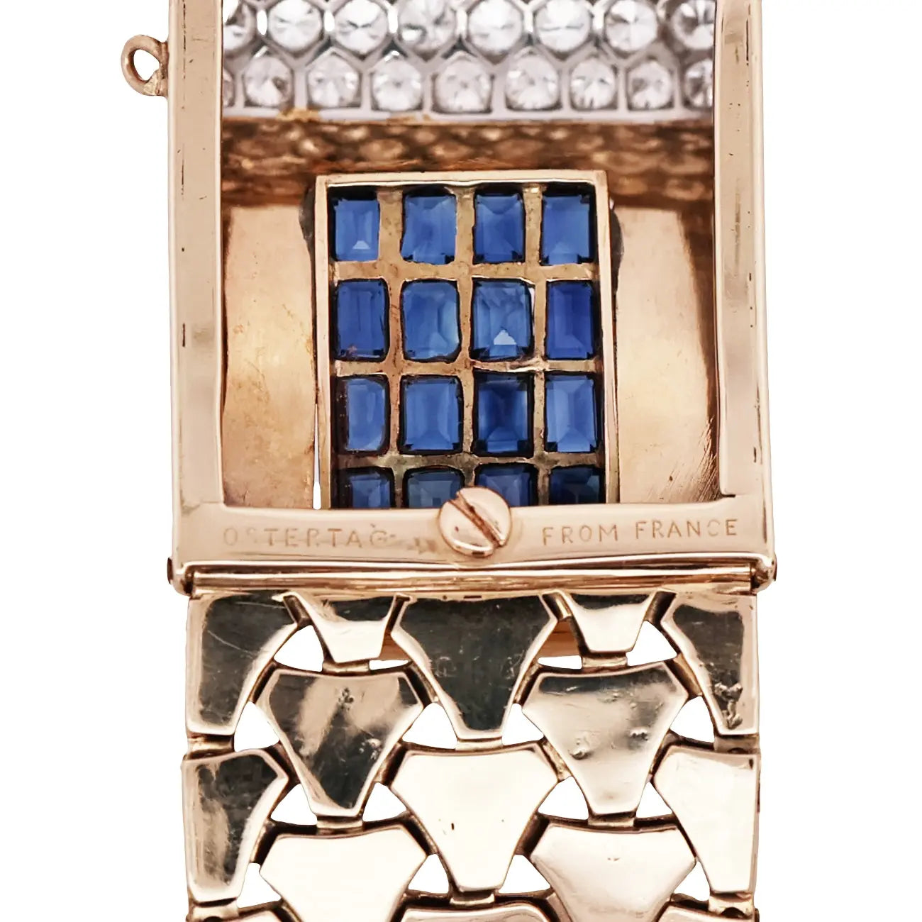 Osterg, 18K Gold Sapphire Diamond Bracelet Osterg