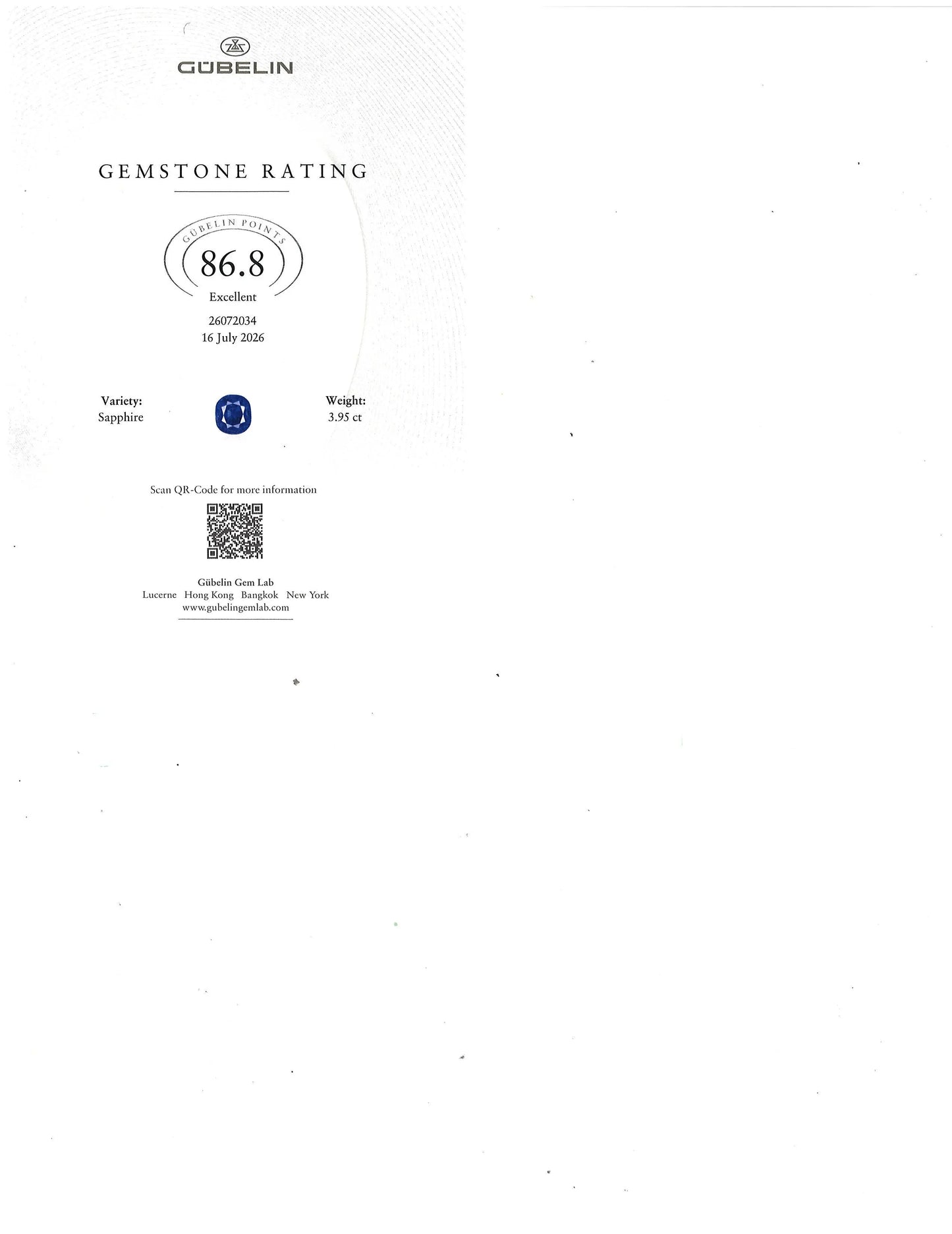 Platinum 3.94ct Kashmir Sapphire Diamond Ring, SSEF, AGL, Gubelin