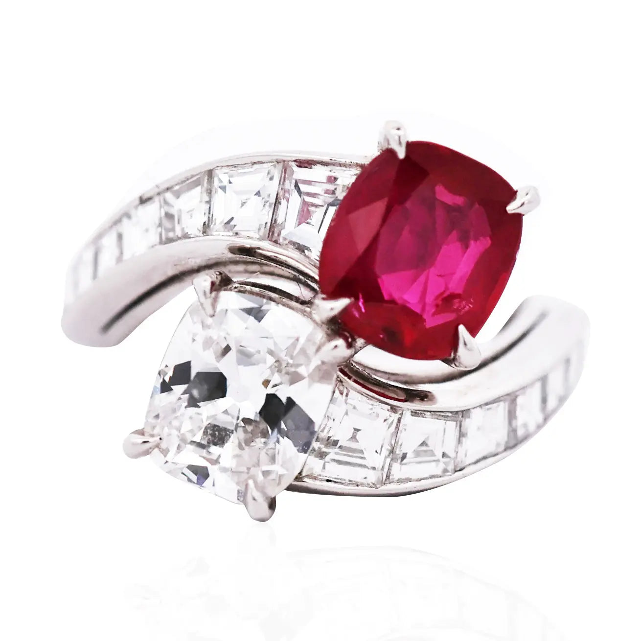 Burma no-heat Ruby Diamond Ring Lueur Jewelry