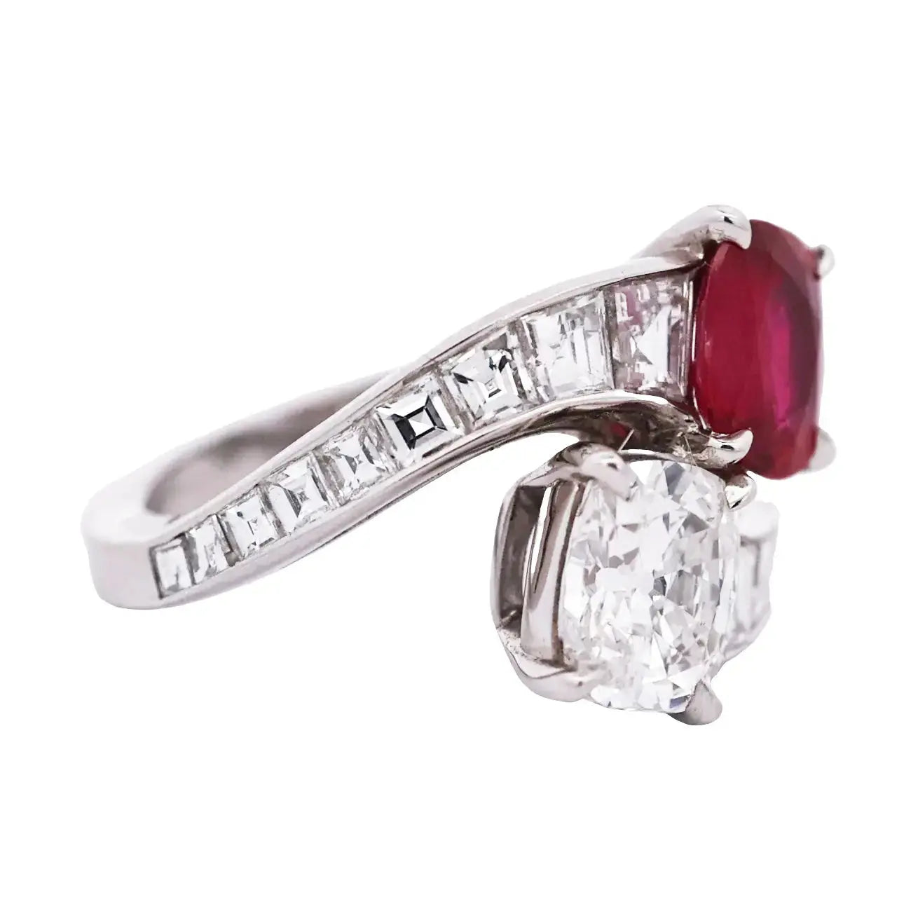 Burma no-heat Ruby Diamond Ring Lueur Jewelry