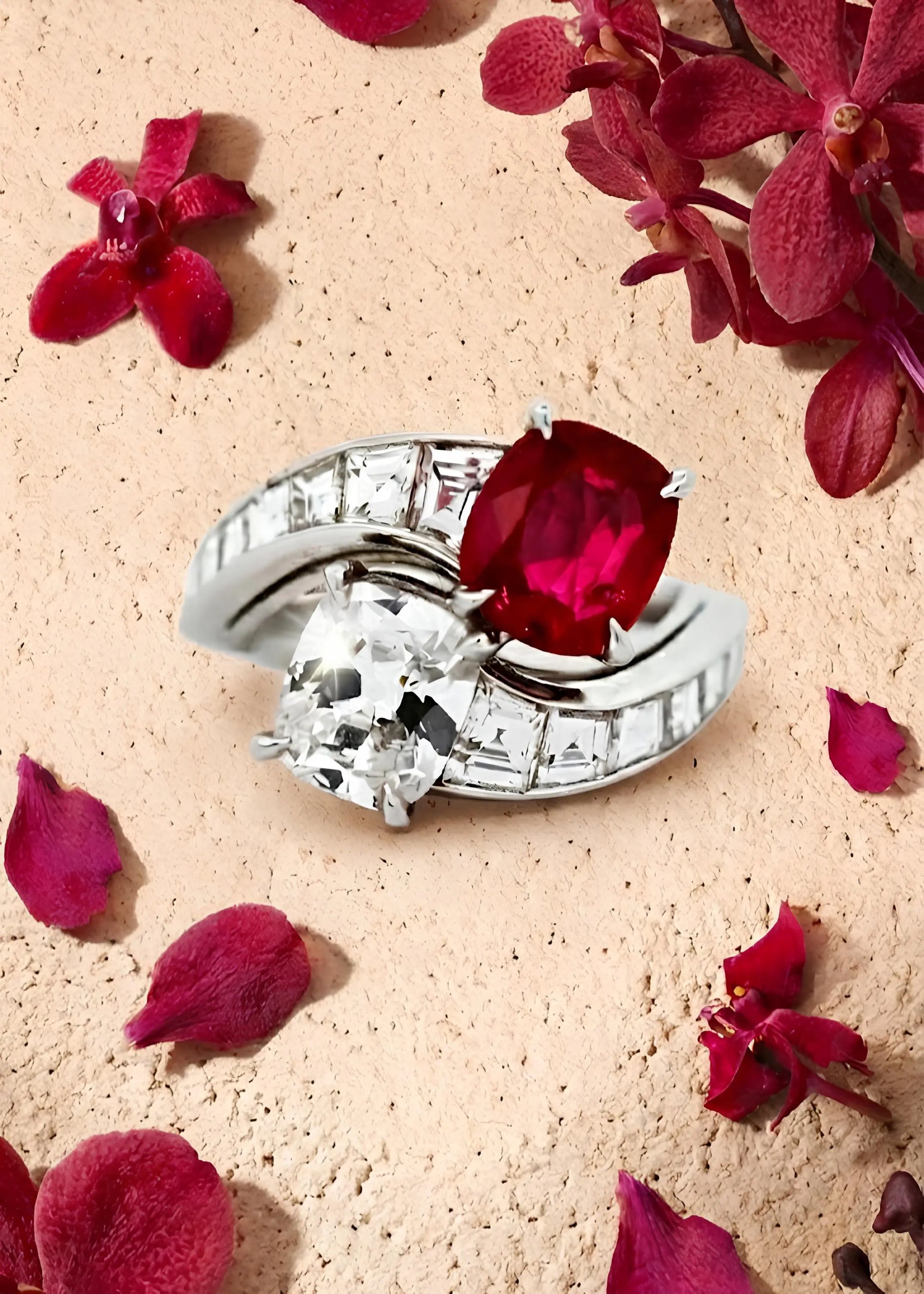 Burma no-heat Ruby Diamond Ring Lueur Jewelry