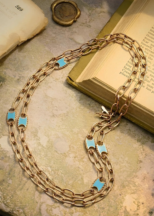 Tiffany, 14K Gold Turquoise Necklace Tiffany