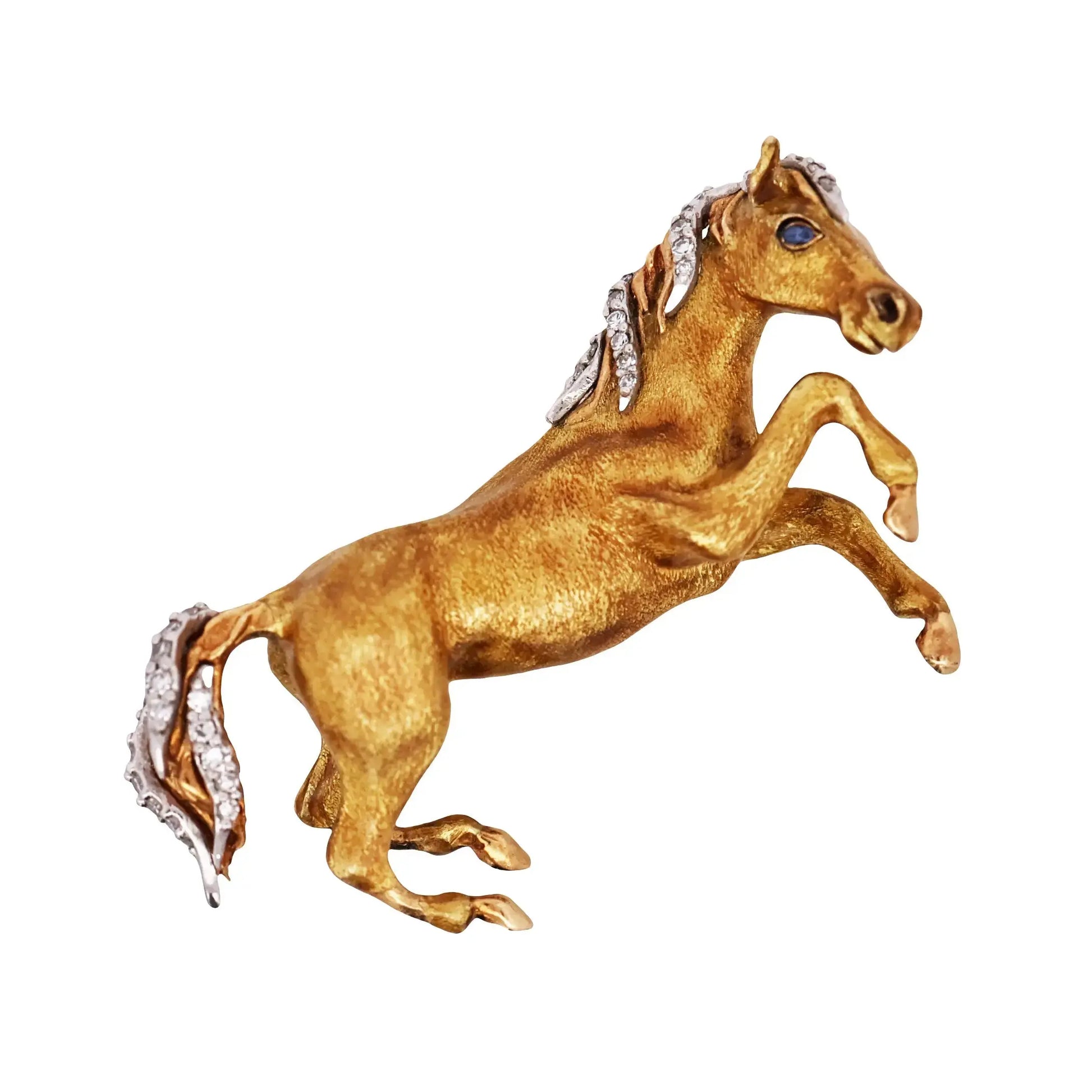 Tiffany, 18K Gold Enamel Horse Brooch Tiffany